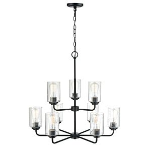 9-Light Chandelier in Matte Black