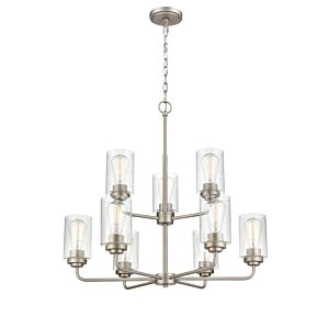 9-Light Chandelier in Satin Nickel