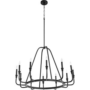 Marquee 12-Light Chandelier in Textured Black