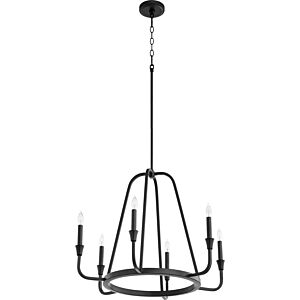 Marquee 6-Light Chandelier in Textured Black