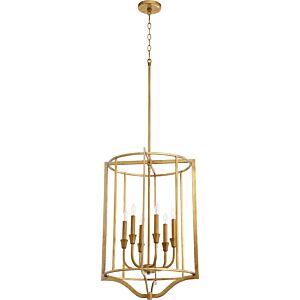 Marquee 6-Light Pendant in Gold Leaf