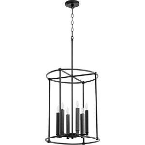 Olympus 6-Light Entry Pendant in Textured Black