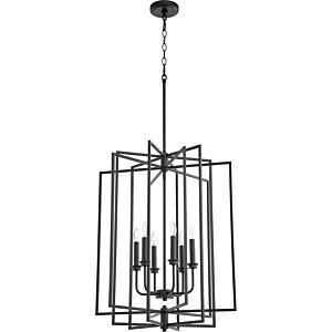 Hammond Six Light Entry Pendant in Textured Black by Quorum International