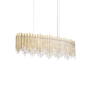 Chatter 12 Light Linear Pendant in Gold Mirror by Schonbek