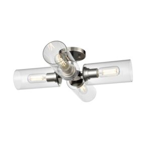 DVI Barker 4-Light Semi-Flush Mount in Satin Nickel and Graphite