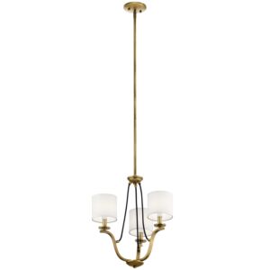 Thisbe 3-Light Mini Chandelier in Natural Brass