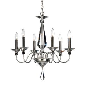 Jasmine Six Light Chandelier in Silver by Schonbek