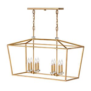 Stinson 8-Light LED Chandelier in Distressed Brass