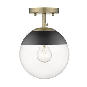 Dixon AB 1-Light Semi-Flush Mount in Aged Brass