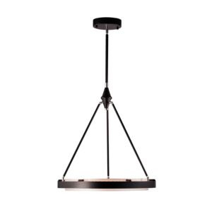 Duo LED Pendant in Classic Black with Silver Shimmer