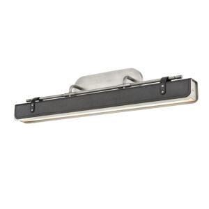 Valise LED Wall Sconce in Aged Nickel with Tuxedo Leather