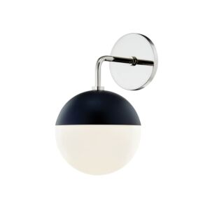 Renee One Light Wall Sconce in Polished NickelBlack by Mitzi