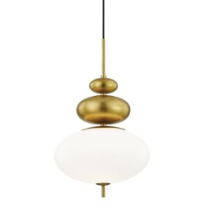 Elsie One Light Pendant in Aged Brass by Mitzi