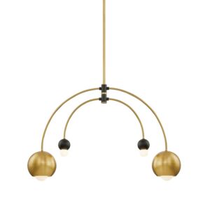 Willow Four Light Chandelier in Aged BrassBlack by Mitzi