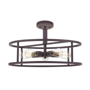 New Harbor Five Light SemiFlush Mount in Western Bronze by Quoizel