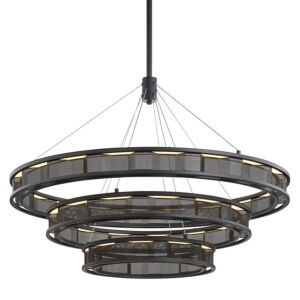 Fuze LED Chandelier in Soft Off Black by Troy Lighting