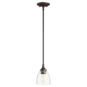 Enclave 1-Light Pendant in Oiled Bronze w with Clear/Seeded