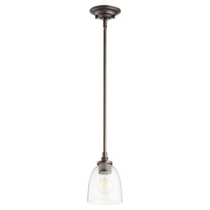 Rossington 1-Light Pendant in Oiled Bronze w with Clear/Seeded