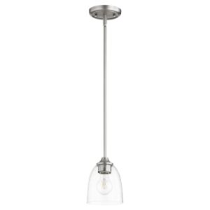 Jardin 1-Light Pendant in Satin Nickel w with Clear/Seeded