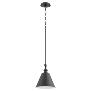 Metal Cone Lighting 1-Light Pendant in Textured Black