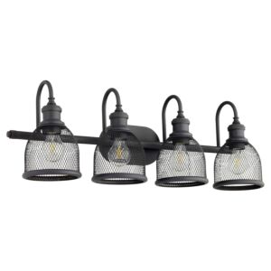 Omni 4-Light Bathroom Vanity Light in Textured Black