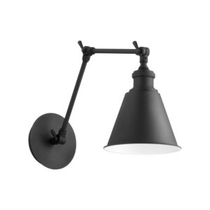 Metal Cone Lighting 1-Light Wall Mount in Textured Black