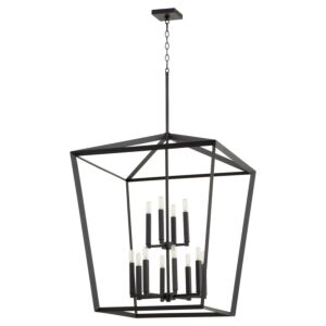 Manor 12-Light Entry Pendant in Textured Black