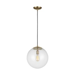 Leo   Hanging Globe  Pendant in Satin Brass by Visual Comfort Studio