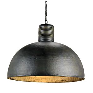 Saga 1-Light Pendant in Dark Blackened Steel