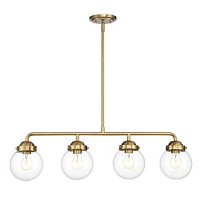 Knoll 4-Light Island Pendant in Brushed Gold