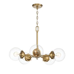 Knoll 5-Light Chandelier in Brushed Gold