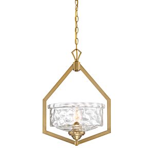 Drake 1-Light Foyer Pendant in Brushed Gold