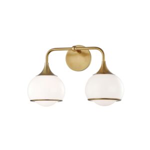 Reese Two Light Bath and Vanity in Aged Brass by Mitzi