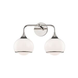 Reese Two Light Bath and Vanity in Polished Nickel by Mitzi