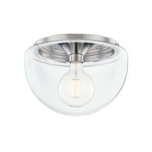 Grace One Light Flush Mount in Polished Nickel by Mitzi