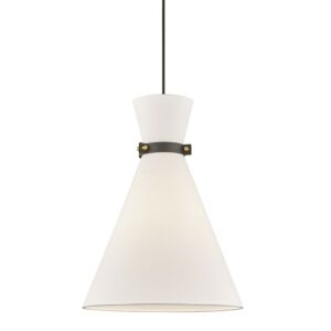 Julia One Light Pendant in Aged BrassBlack by Mitzi