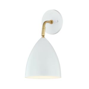 Gia One Light Wall Sconce in Aged BrassSoft Off White by Mitzi