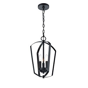 3-Light Chandelier in Matte Black