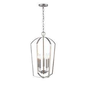 Ivey Lake Five Light Chandelier in Satin Nickel by Millennium