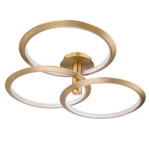 Solaris 1-Light LED Pendant in Aged Brass