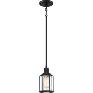 Ludlow One Light Mini Pendant in Earth Black by Quoizel