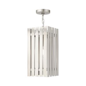 Greenwich 1-Light Outdoor Pendant in Brushed Nickel