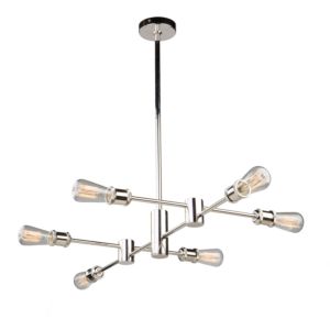 Artcraft Tribeca 6-Light Chandelier in Polished Nickel