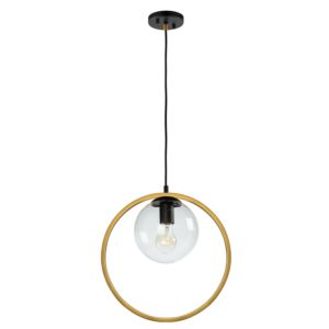 Artcraft Lugano Pendant Light in Black & Vintage Brass