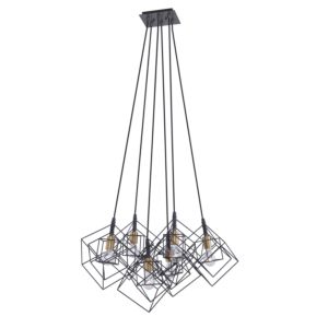 Artcraft Artistry 6-Light Chandelier in Matte Black & Harvest Brass