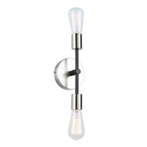 Artcraft Truro 2-Light Wall Sconce in Black & Brushed Nickel