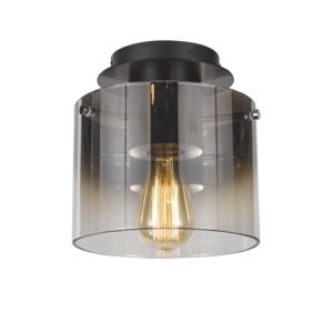 Artcraft Henley Ceiling Light in Satin Black & Smoke Glass