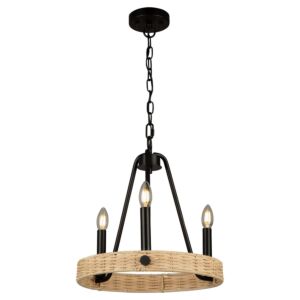 Perris 3-Light Chandelier in Black