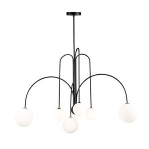 Artcraft Comet 6-Light Chandelier in Semi Matte Black