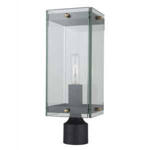 Artcraft Bradgate Outdoor Post Light in Matte Black & Harvest Brass